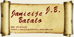 Janićije Batalo vizit kartica